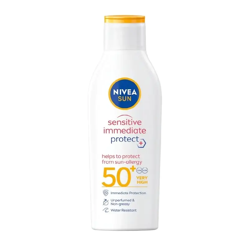 NIVEA SUN Sunscreen Sensitive Immediate Protect -Allergy Lotion SPF50+ 200 ml